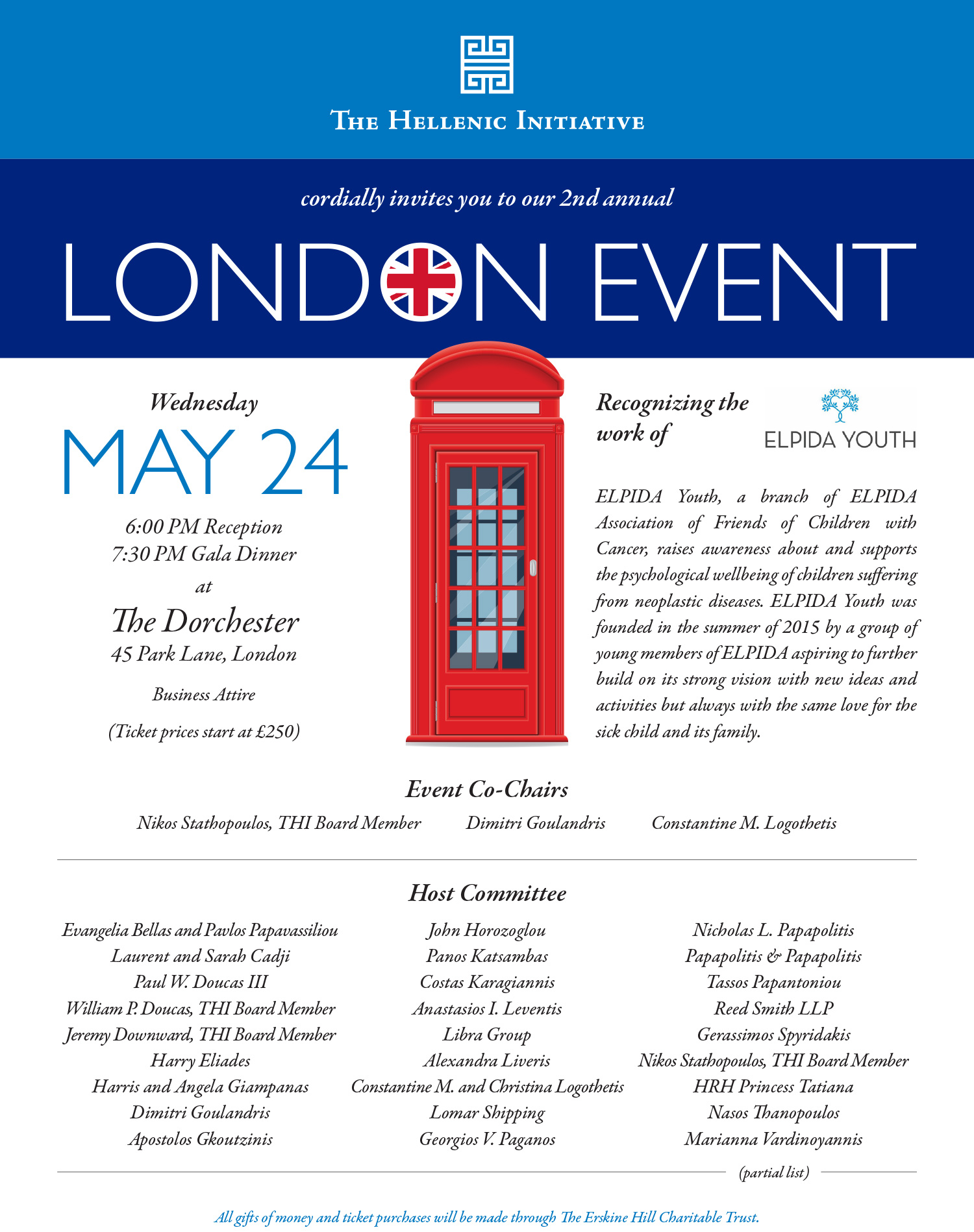 THI 2nd Annual London Event. Recognizing the work of ELPIDA Youth.