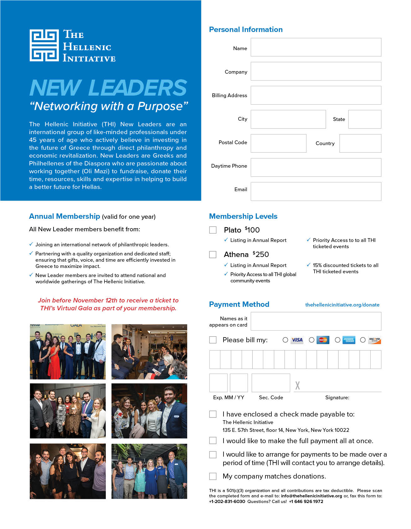 THI New Leaders Membership Form